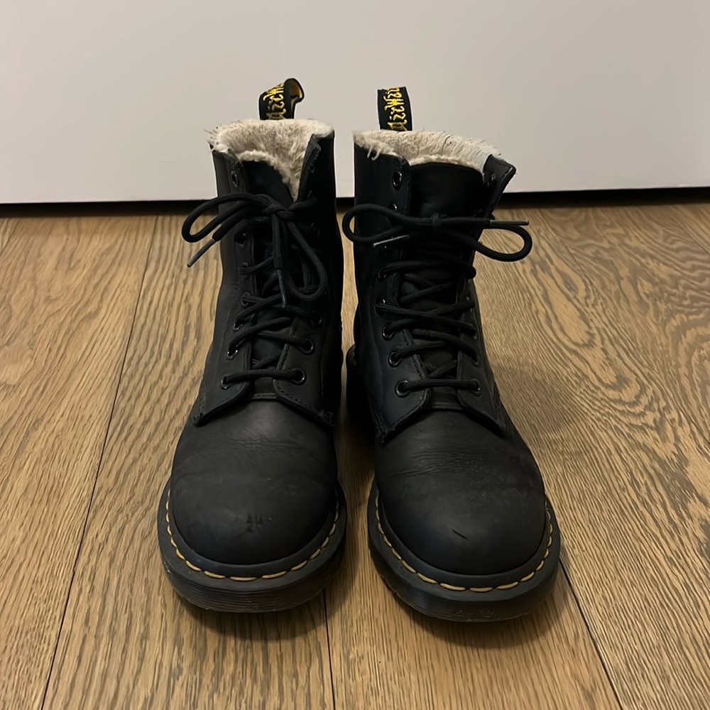 Dr Martens Fur Lined Lace Up Boots